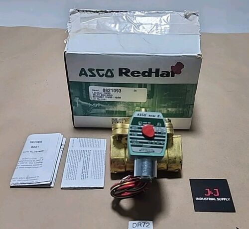 *NEW* Asco 8221G007 Red Hat II Solenoid Valve 110/120V 50/60Hz 1" Pipe +Warranty Main Image