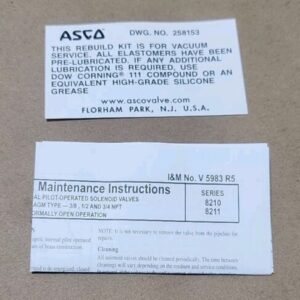 *NEW SURPLUS IN BOX* Asco 302334-VM Solenoid Valve Rebuild Kit + Warranty! - Image 4