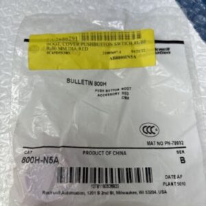 ** New Allen Bradley (QTY OF 3) 800H-N5A Push Button Boot Accessory Red# - Image 4