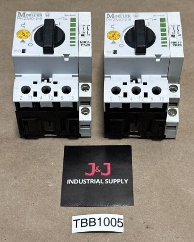 (2) Moeller PKZM0-2.5 Manual Motor Starter W/ NHI11-PKZ0 Auxiliary Contact Block Main Image