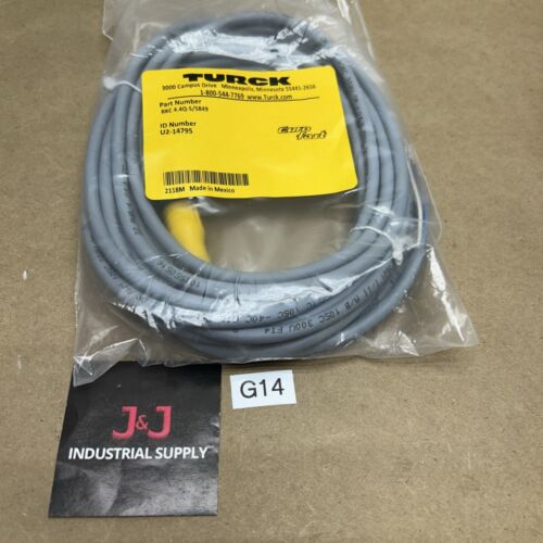 TURCK 4-PIN EUROFAST MOLDED CORDSET U2-14795 RKC 4.4Q-5/S849 New In Sealed Bag Main Image