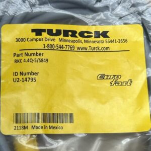 TURCK 4-PIN EUROFAST MOLDED CORDSET U2-14795 RKC 4.4Q-5/S849 New In Sealed Bag - Image 2