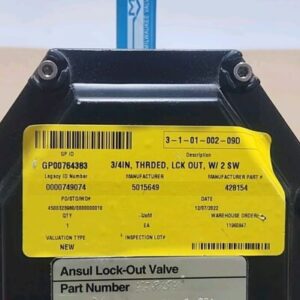 NEW Moniteur Devices Sentinel AFNB-E120X14221 Lock Out Valve ¾" Valve +Warranty - Image 3