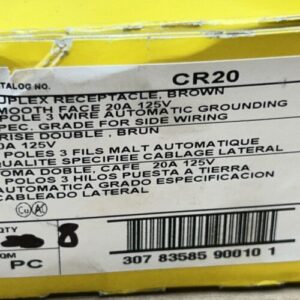 (8)Hubbell CR20 Brown Duplex Receptacle, Common Ground, 20 amp, 125V, NIB - Image 3