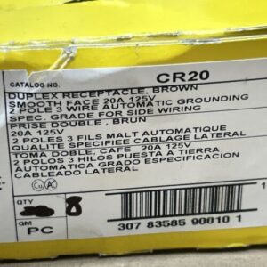 (8)Hubbell CR20 Brown Duplex Receptacle, Common Ground, 20 amp, 125V, NIB - Image 4