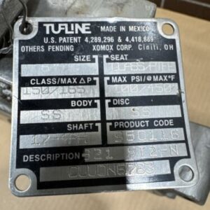 Tufline 321 ST2-N 6” Stainless Butterfly Valve 100PSI Shaft-17-4PH Seat-PTFE - Image 7
