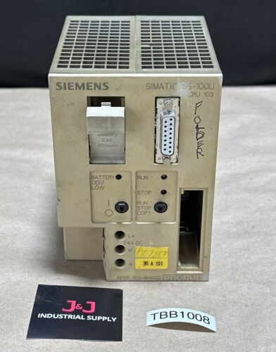 PREOWNED- Siemens Simatic S5-100U 6ES5 103-8MA03 24V-DC 1A CPU 103 || WARRANTY! Main Image