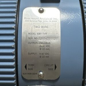 CLEAN PREOWNED- Rosemount Analytical 2-Wire Fieldbus 5081-T-FF-67 9-32 VDC 22mA - Image 7