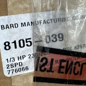 NEW IN BOX- Bard Manufacturing 8105-039 Condenser Motor 1/3Hp 230/208V 825RPM - Image 9