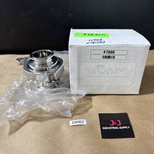 New DFT Sanitary Check Valve 2106EP QC 1-1/2" 150CWP 316L Vert Flow Warranty Main Image