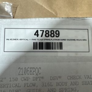 New DFT Sanitary Check Valve 2106EP QC 1-1/2" 150CWP 316L Vert Flow Warranty - Image 6