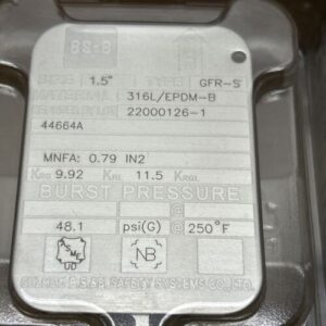 (1) NIB BS&B Type GFR-S 316L / EPDM-B 48.1 PSIG Rupture Disc 1.5" DN40,Lot Of 1 - Image 5