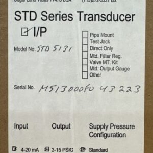 NEW SEALED- Thermo Fisher Scientific STD Series Transducer I/P STD-5131 3-15PSI - Image 5