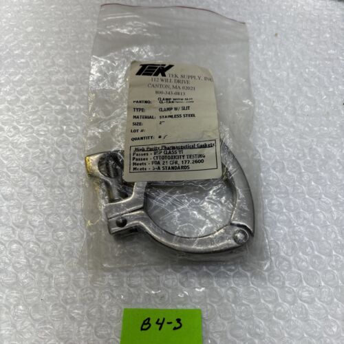 ** NEW TEK CL-TAB-ORI-200 2" CLAMP WITH SLIT STAINLESS STEEL FAST SHIPPING # Main Image