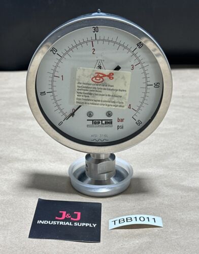 NEW SURPLUS- TopLine Model SP74-00 Pressure Gauge, 0-60PSI, 2β Sanitary πΊπΈ Main Image