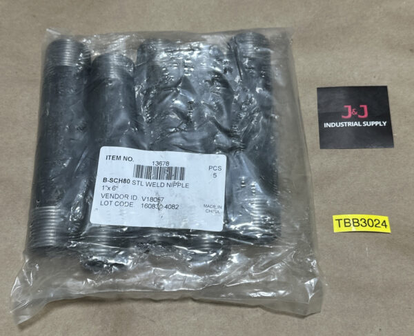 (5) NEW SEALED- Schedule 80 B-SCH80 Steel Weld Nipple 1”x6” 13678 || WARRANTY! Main Image