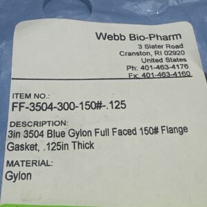 Garlock FF-3504-300-150#-.125 3” 3504 Gylon Full Faced Flange Gasket .125” Thick - Image 3
