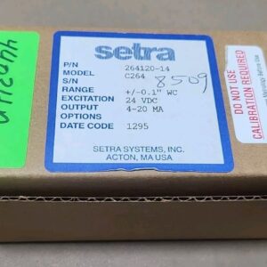 *NEW* Setra 264120-14 Pressure Transmitter +/-0.1" WC 24Vdc C264 + Warranty! - Image 7