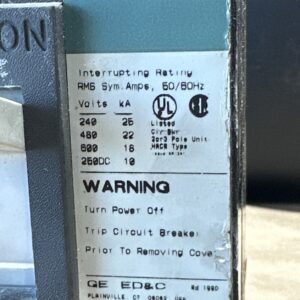 PREOWNED GE Industrial Circuit Breaker TFJ236125WL 125A 600VAC/500VDC + WARRANTY - Image 4