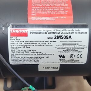 *NEW* Dayton 2M509A Permanent Magnet DC Motor 1/3Hp 90Vdc 1725Rpm + Warranty! - Image 3
