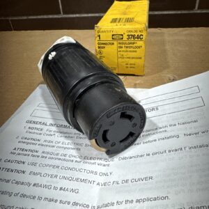 *NEW* Hubbell 3764C Insulgrip 50A Twist Lock Plug Connector 250VDC 600VAC - Image 3