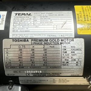 NEW SURPLUS- TERAL 3-Phase Induction Coolant Pump LHW203A0.75-E 0.75kW Pipe- 20 - Image 3