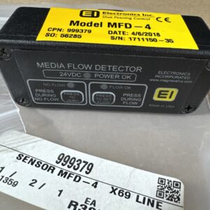 New Electronics Inc Media Flow Sensor MFD-4 Part 999379 Warranty Fast Shipping - Image 3